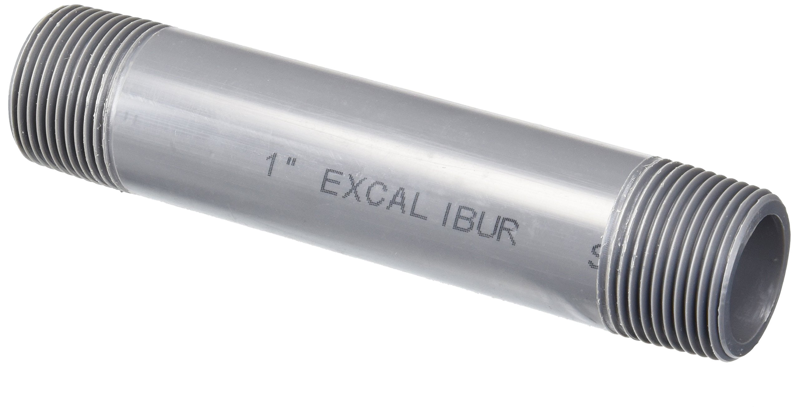 Spears PVC Pipe Nipple 1" NPT Male | Schedule 80 Gray 6" Length