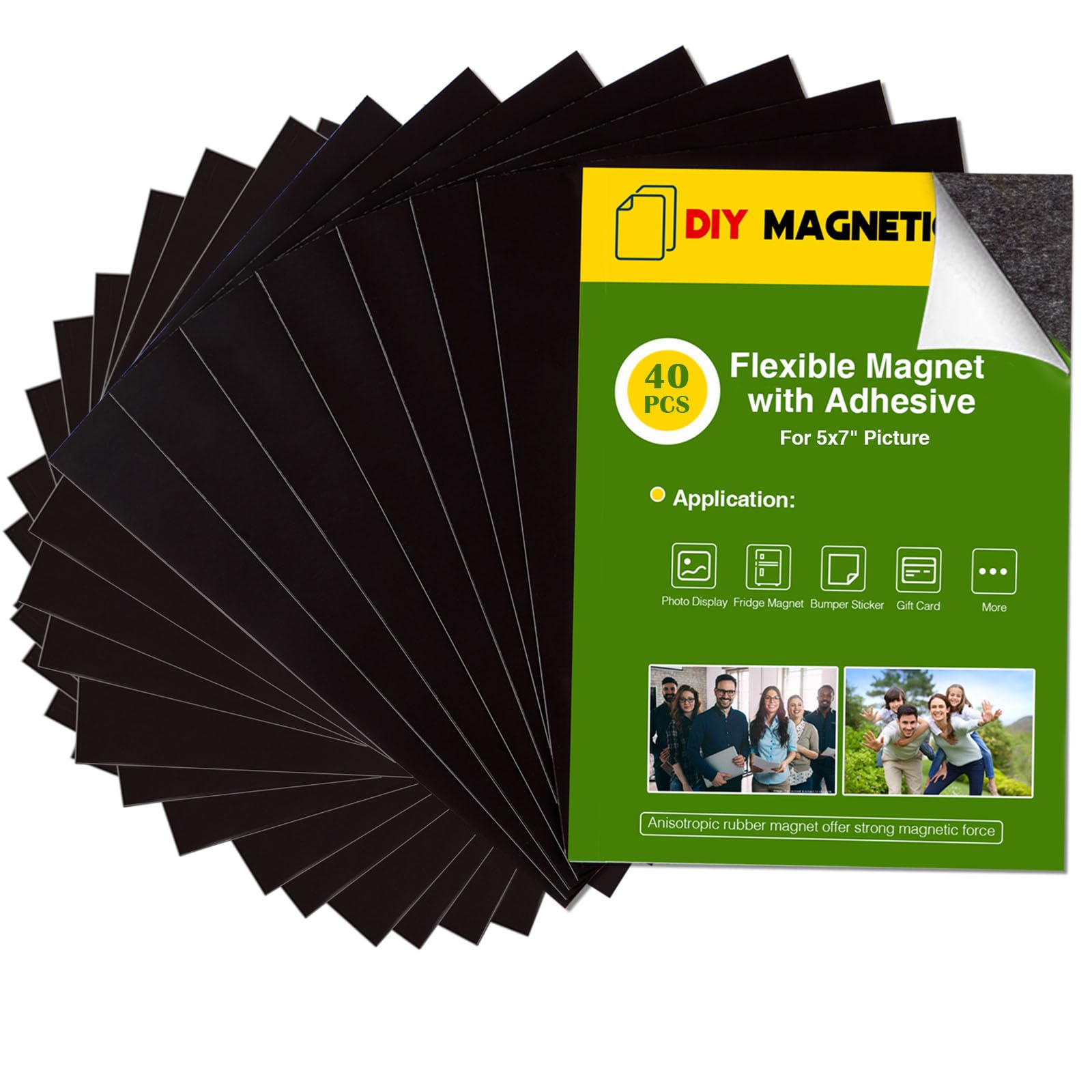 Magnet Sheets for Pictures 5x7 (Bulk Pack of 40),Magnetic Adhesive Sheets,Photo Magnets for Home/Classroom,DIY Magnets for Teachers — image 1
