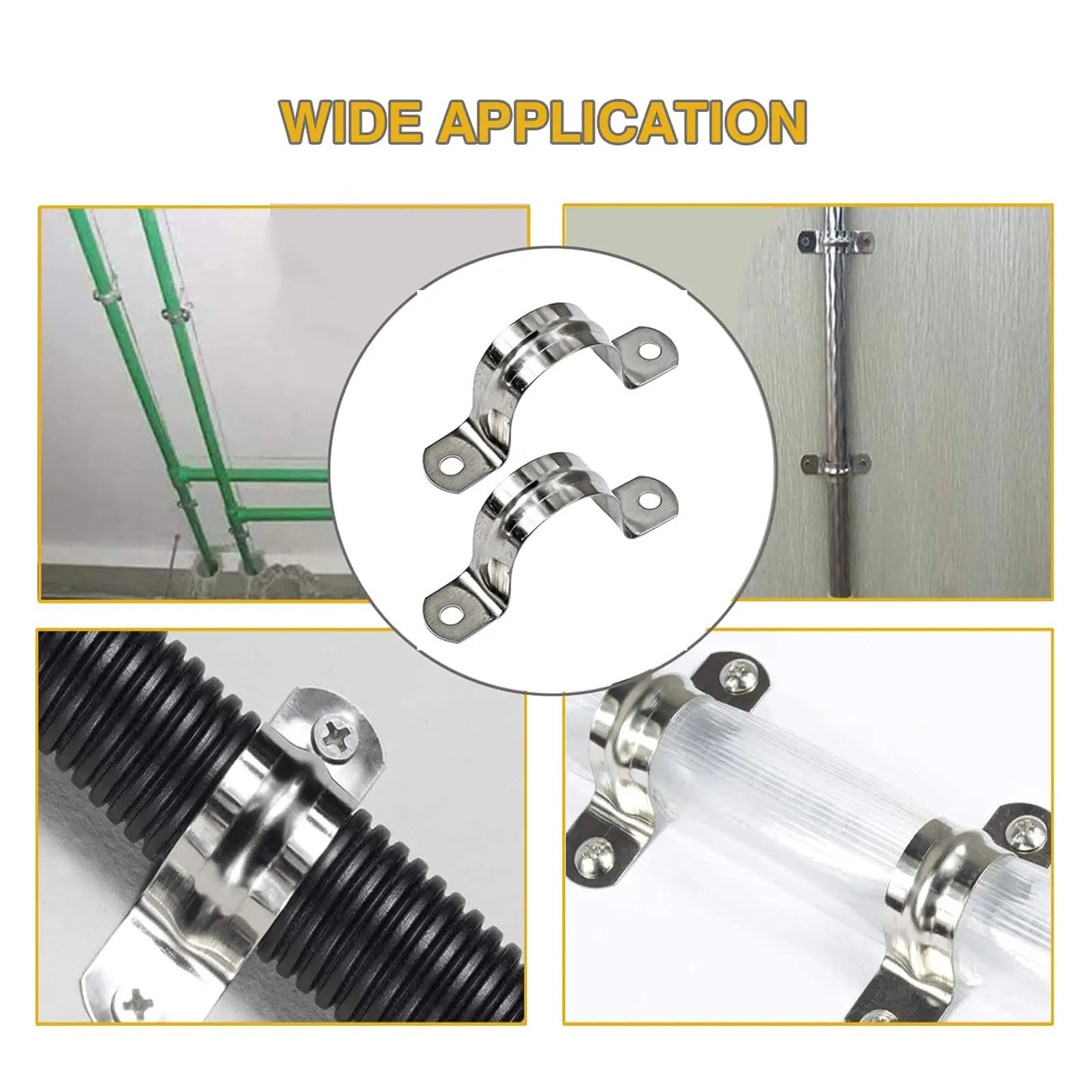 Fijador De Soportes Manguera Con Abrazaderas Sillín Tubo Acero Inoxidable 304 5-100 Mm(20PCS M100)