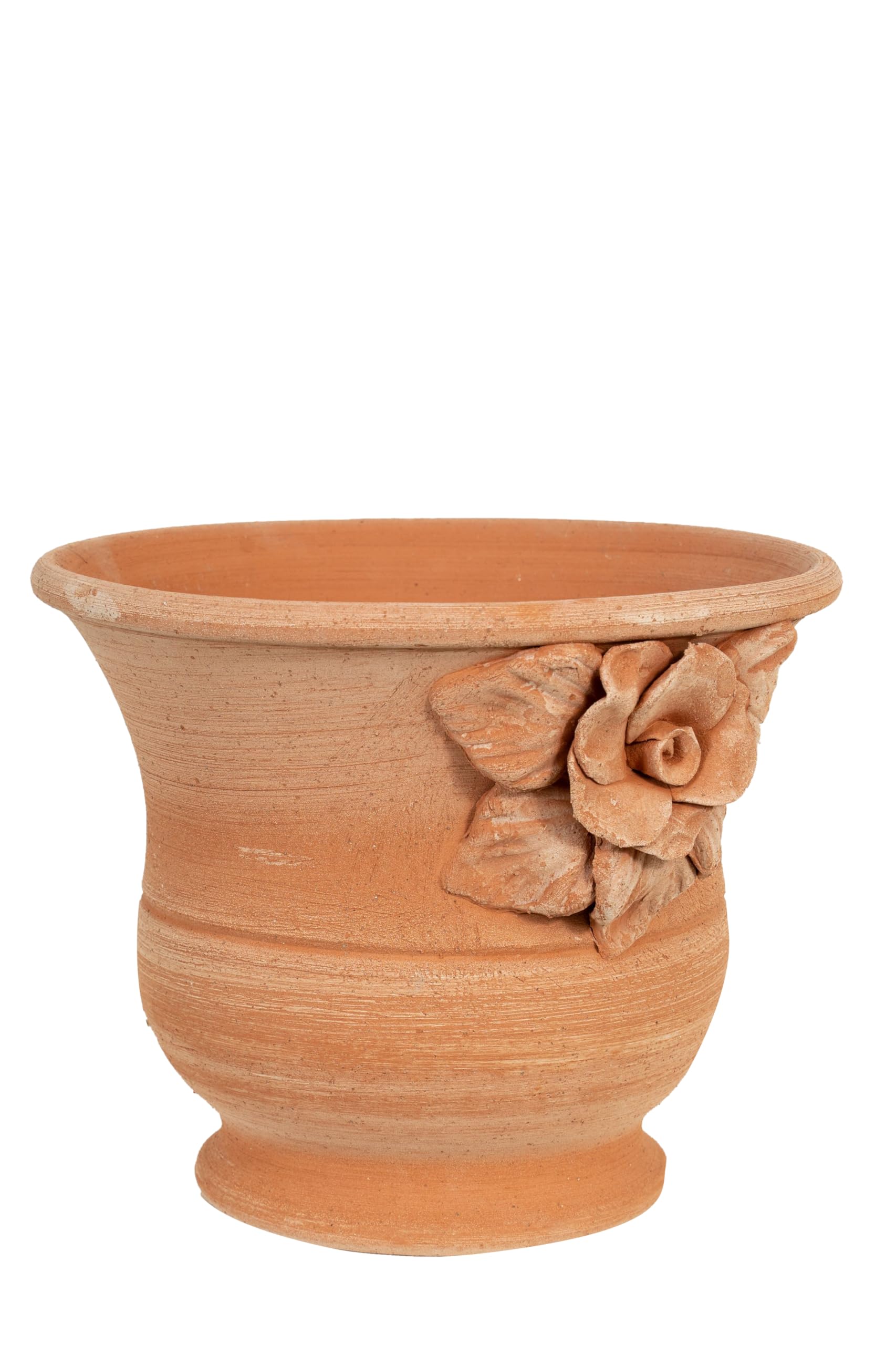 Biscottini Wazon z terakoty rzemieślniczej 30 x 30 x 25 cm - donica zewnętrzna i wewnętrzna okrągła - dekoracyjne doniczki wyprodukowane we Włoszech - doniczki na zewnątrz - doniczka na rośliny z