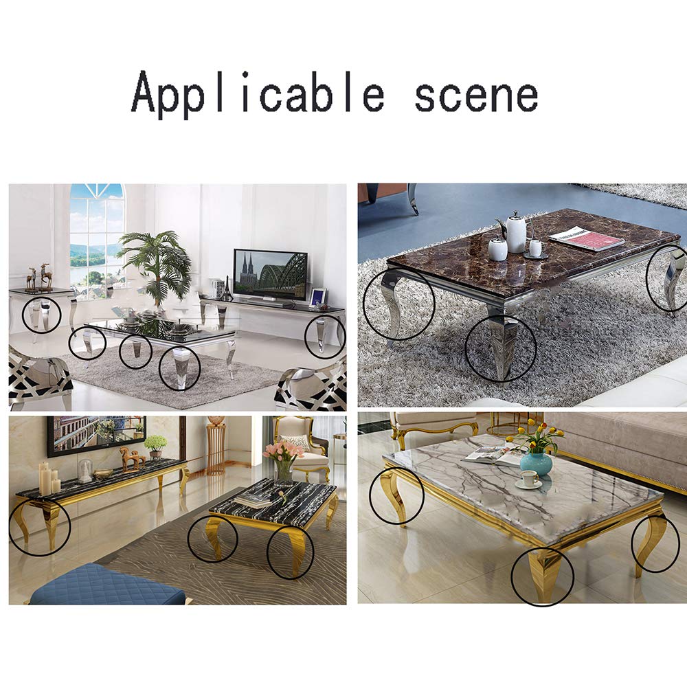 4 Piedini in Acciaio Inox per mobili, Mobile per Bagno/Mobile TV/Gambe per Tavolo/Gambe per Supporto tavolino, Piedi Serpente