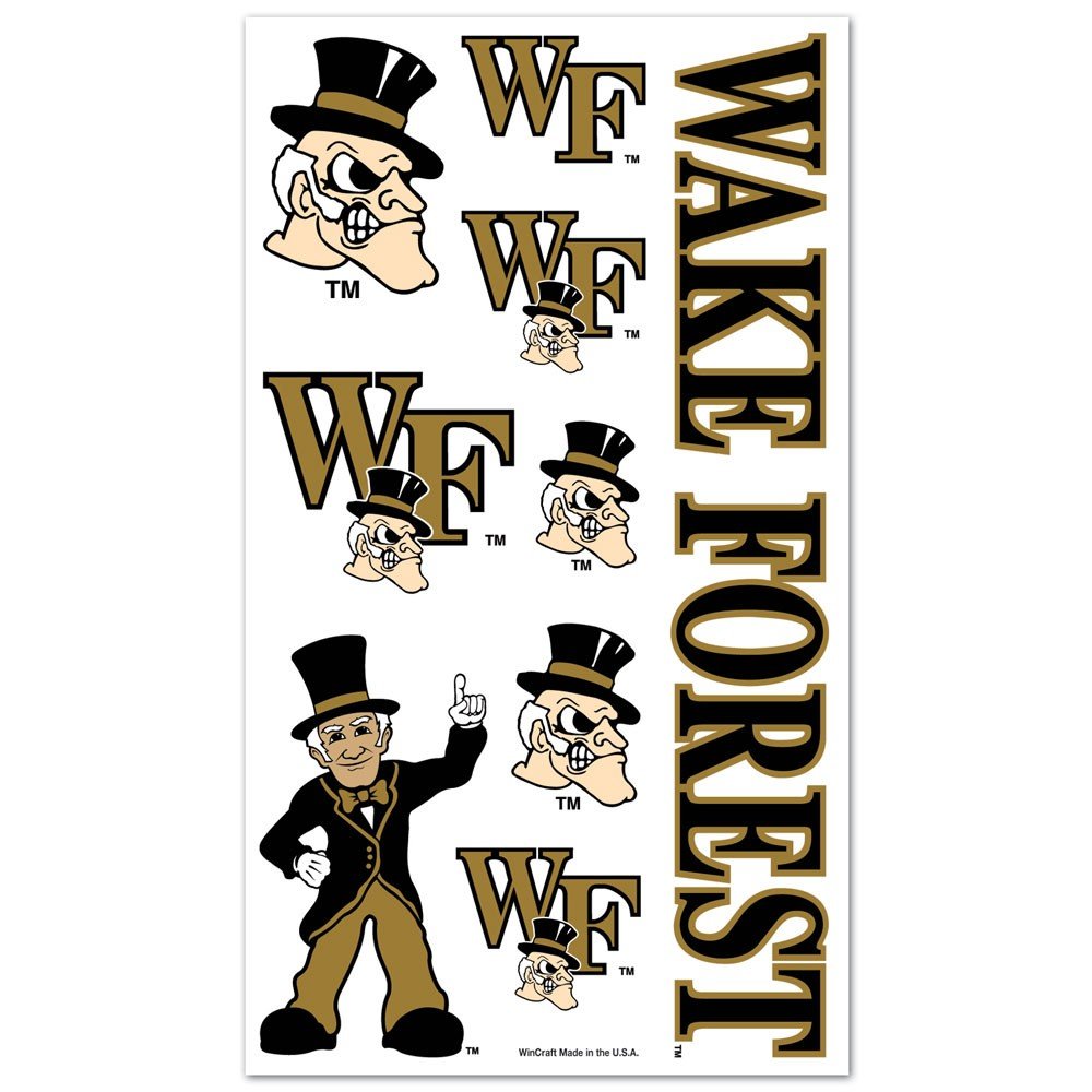 WinCraft Wake Forest Demon Deacons Official NCAA 4 inch x 7 inch Temporary Tattoos by 843593