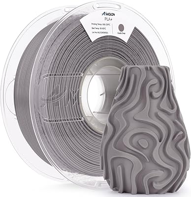 29 – AMOLEN PLA+ Filament 1.75mm, 3D Printer Filament Koala Grey PLA Plus High Speed, High Toughness and Improved Rigidity 3D Filament for Most F…