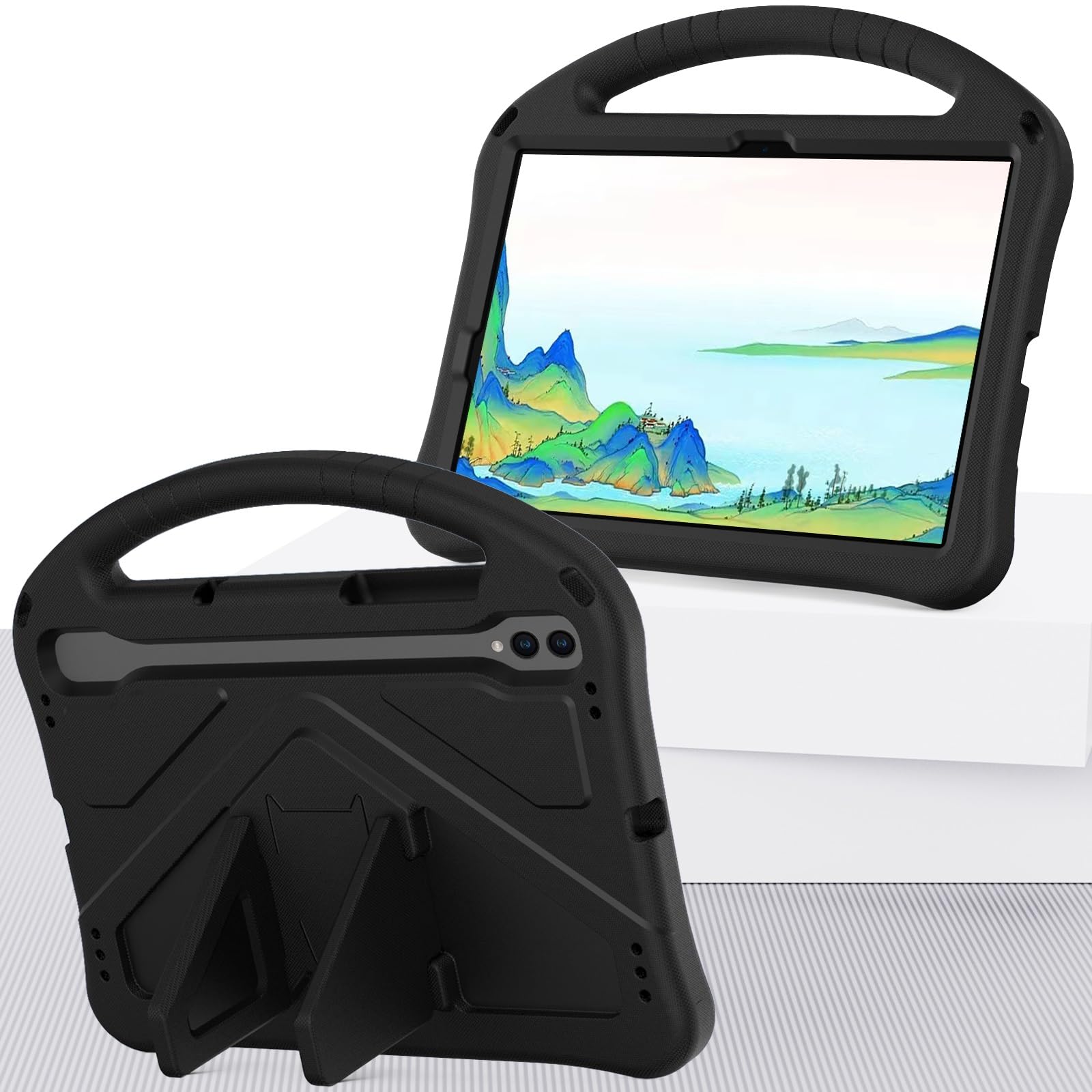 Wytrzymałe etui kompatybilne z Samsung Galaxy Tab S9 11" (2023 X710/X716B/X718U), lekkie etui z tworzywa EVA, odporne na wstrząsy, odporne na wstrząsy, uchwyt, stojak etui ochronne z paskiem na ramię