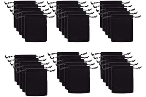 JIAKAI Velvet Double Drawstring Pouches - Perfect for Small Jewelry, Bracelets, Headphones,...