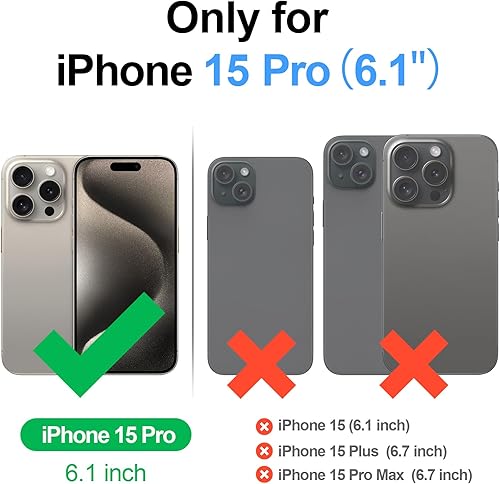 Miniatura 2 de Antsturdy Funda tipo cartera compatible con iPhone 15 Pro, bloqueo RFID, funda de piel sintética para teléfono para mujeres y hombres con tarjetero