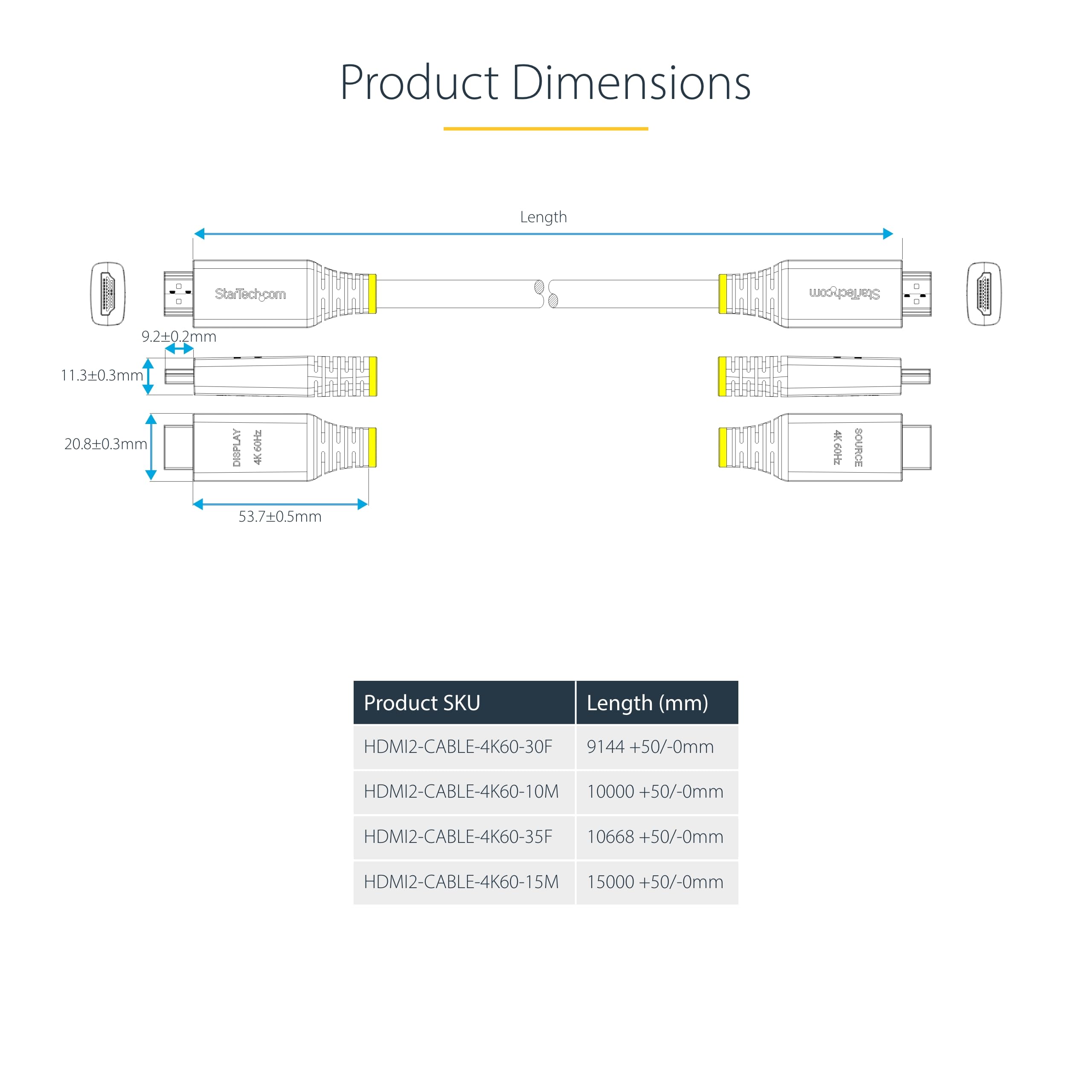 StarTech Cavo HDMI Attivo ad Alta Velocità da 15m, 4K 60Hz, 18Gbps, UHD | Ideale per lunghe distanze, Segnale amplificato