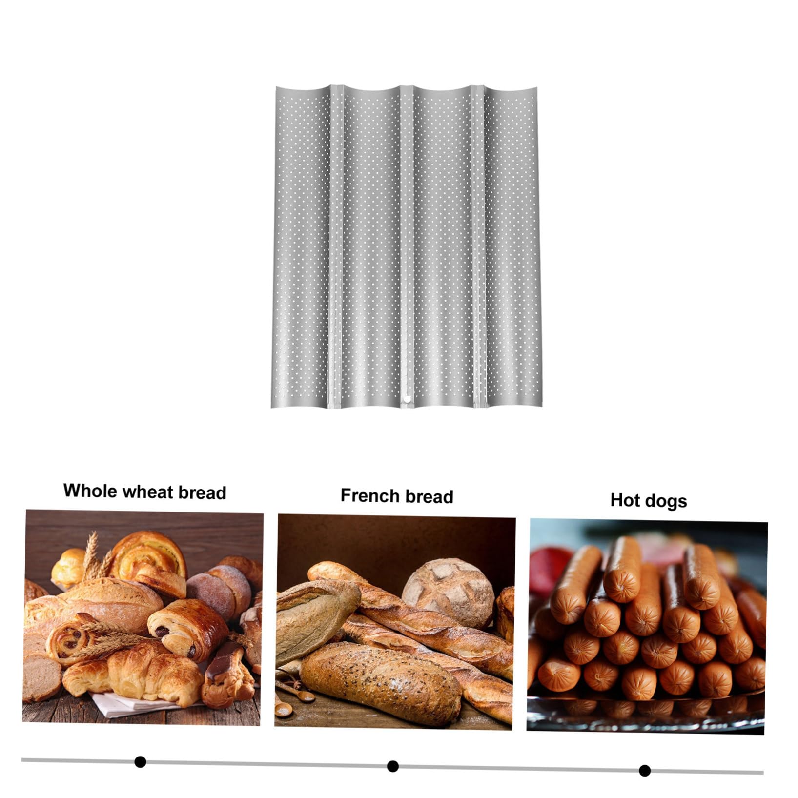 Vierfach Baguette Backblech aus Antihaft Stahl Französische Brotform Energiesparend für Küche und Bäckerei