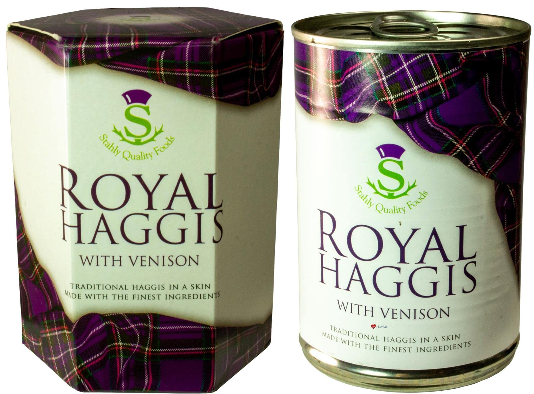 Pack de 2 Escoceses Royal Haggis with Venado Comida Escocesa Regalos Plato Nacional de Escocia