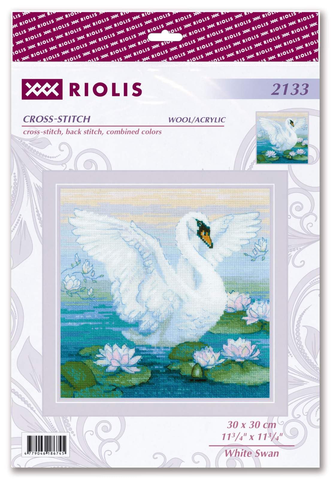 Kit Broderie Au Point De Croix Riolis "Cygnes Blancs" - Toile Aïda, Fils, Aiguille Inclus - Niveau Facile