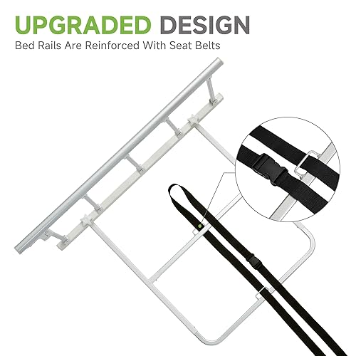 Miniatura 6 de Real Relax Rieles de cama para adultos mayores, barandillas plegables para personas mayores, se ajustan a tamaño matrimonial, individual, king,