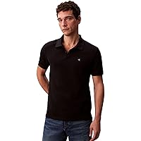 Calvin Klein Uomo Maglietta Polo Maniche Corte Monogram Pique in Cotone
