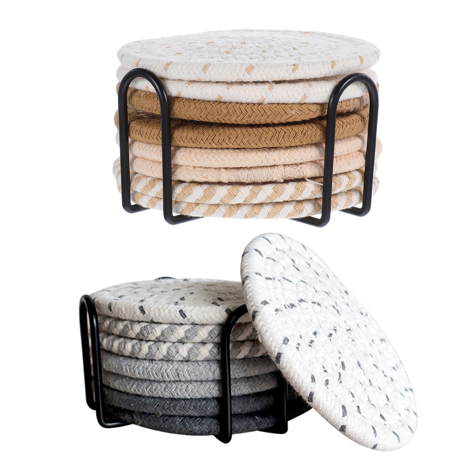 Dessous de tissés sous-verres absorbants coton fait main style bohème