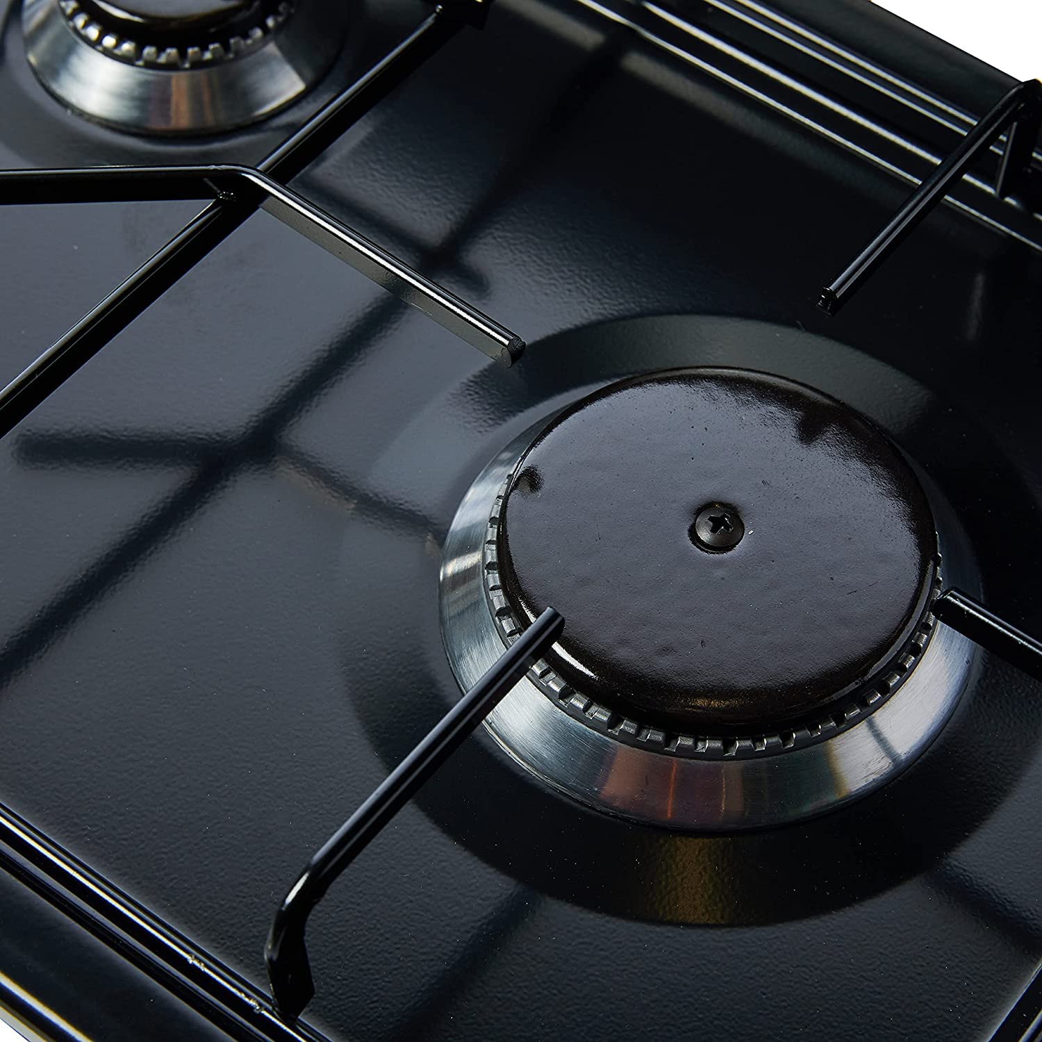 ELETTROFERROITALIA Minerva 3 - Fornello a Gas 3 Fuochi, Acciaio smaltato, Potenza 2.9Kw, 59.5 x 33.5 x 11 cm (NERO)
