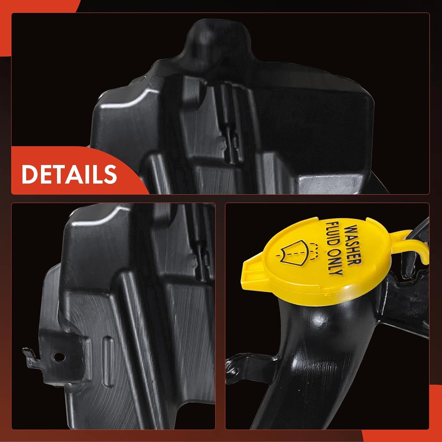 A-Premium Windshield Washer Reservoir Tank Assembly Compatible with Jeep XK Series Commander, WK Series Grand Cherokee, 2007 2008 2009 2010 - with Cap