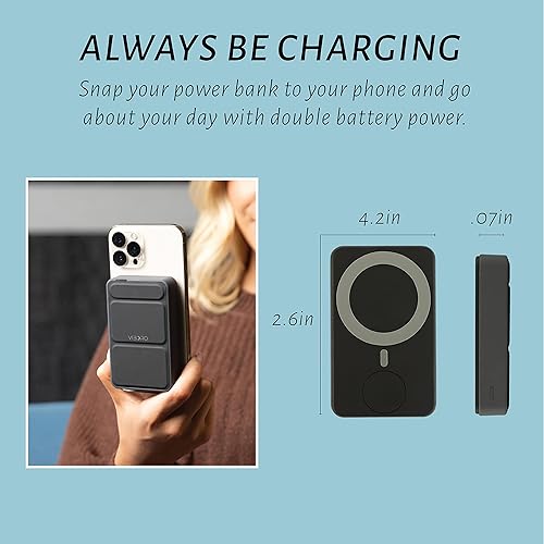 Miniatura 6 de VIBORO Banco de energía inalámbrico magnético con cargador de Apple Watch, cargador inalámbrico para iPhone 141312 y para iWatch 45678, paquete de
