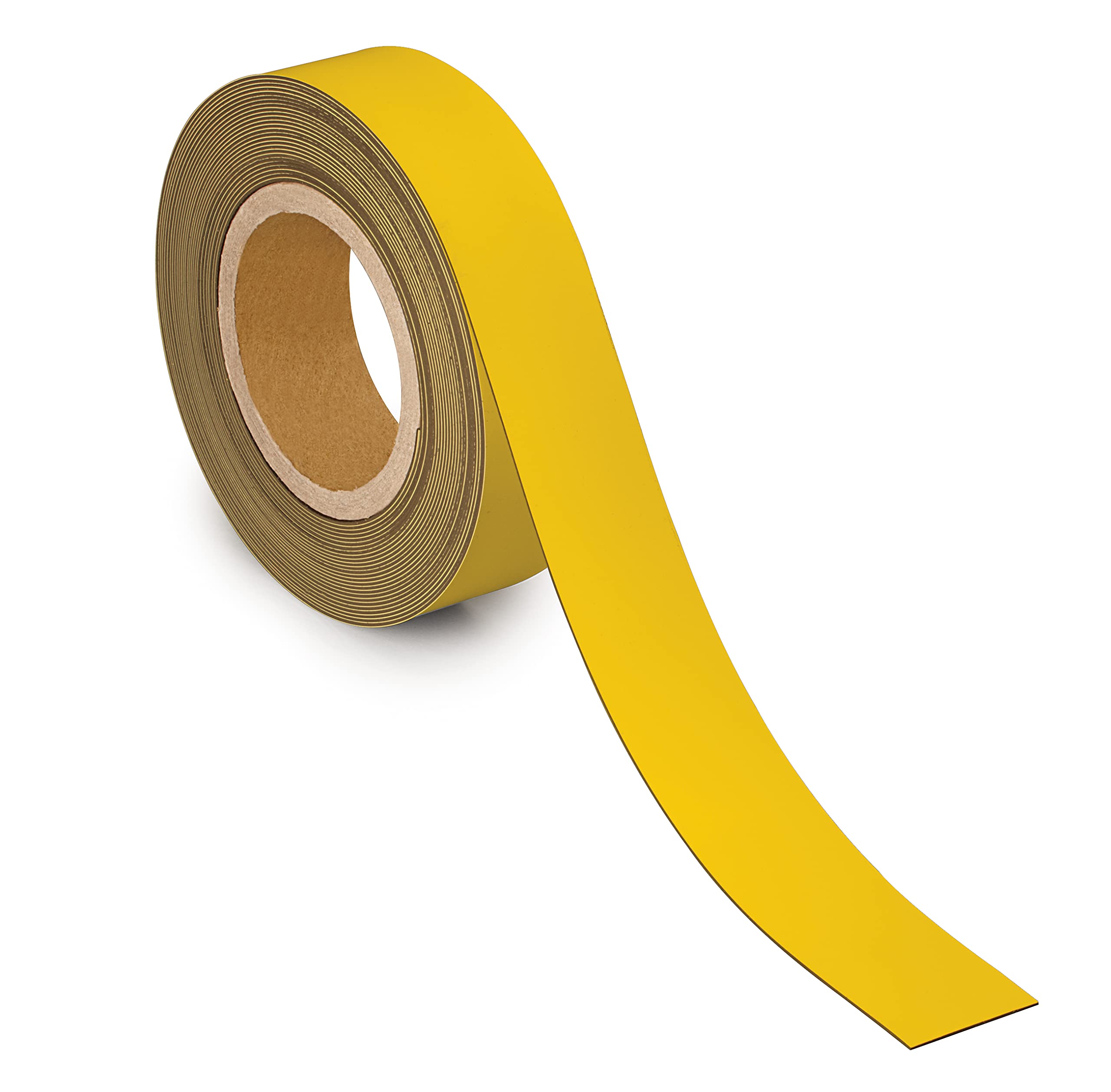 MAUL Bande de Marquage 40 mm x 1 mm, Bande Inscriptible avec Dos Magnétique, Utilisable dans le Bureau, l'Atelier, l'entrepôt et la Cuisine, Découpable Individuellement, Longueur 10 m, Jaune
