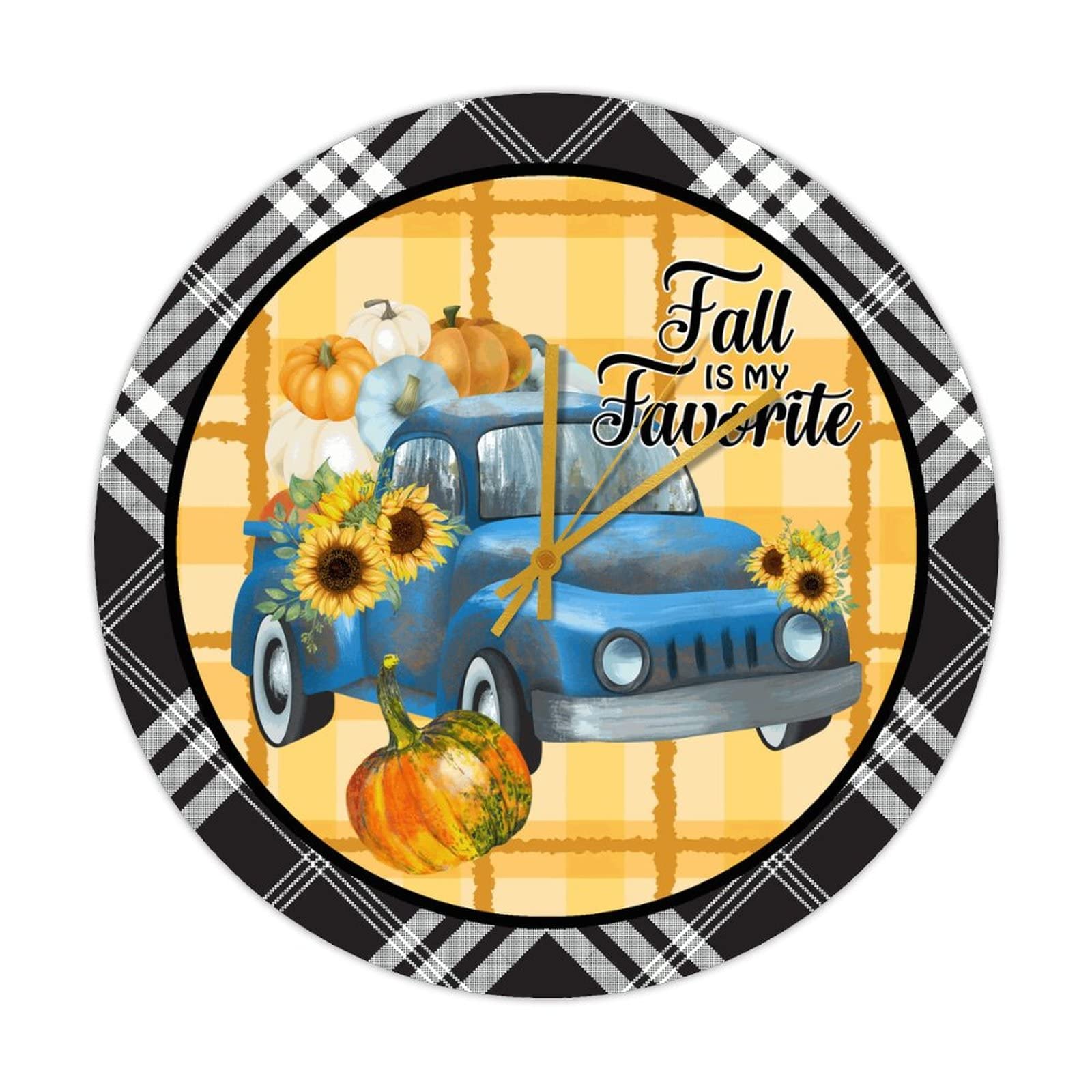 Horloge murale rustique Thanksgiving en bois pour cuisine retro