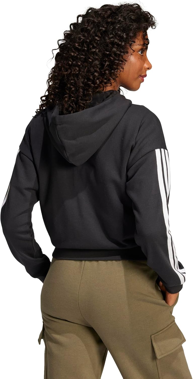 adidas womens Essentials 3-stripes French Terry Full-zip Hoodie - Image 3