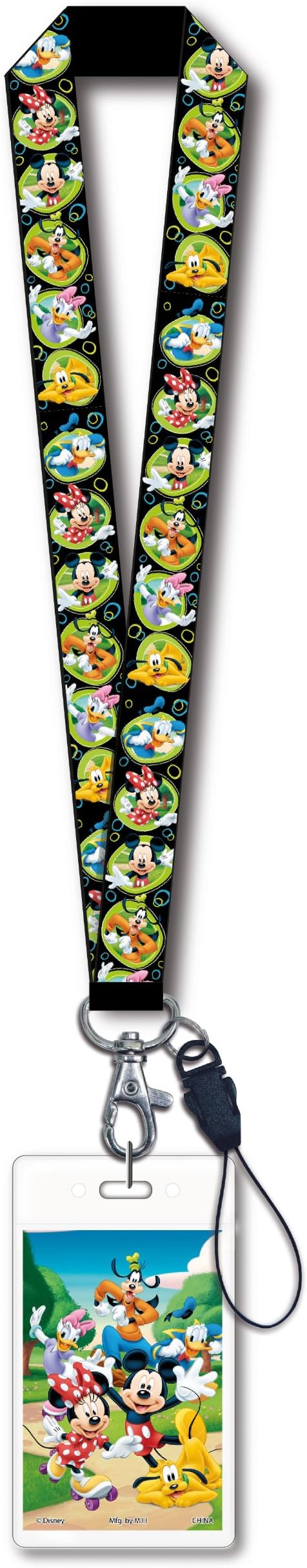 Disney Mickey & Gang Black Lanyard with Card Holder