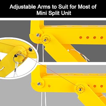 WeCooper Mighty Bracket Mini Split Support Tool for Ductless AC,adjustble | Indoor,Mini Split Air Conditioner,Adjustable 5 Positions,Durability,Anti-Corrosion,Non-Aging & High Temperature Resistance