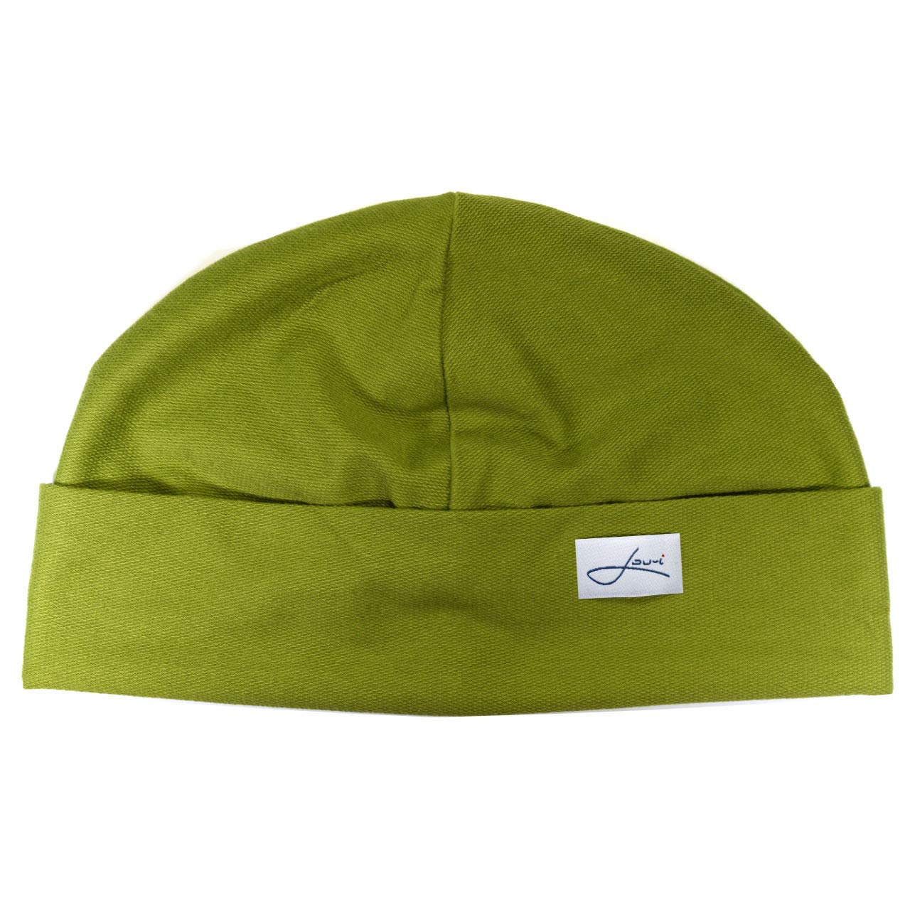 Lou-i Czapka damska i męska, bawełna ekologiczna, czapka beanie, wyprodukowano w Niemczech, zielony, 57-58
