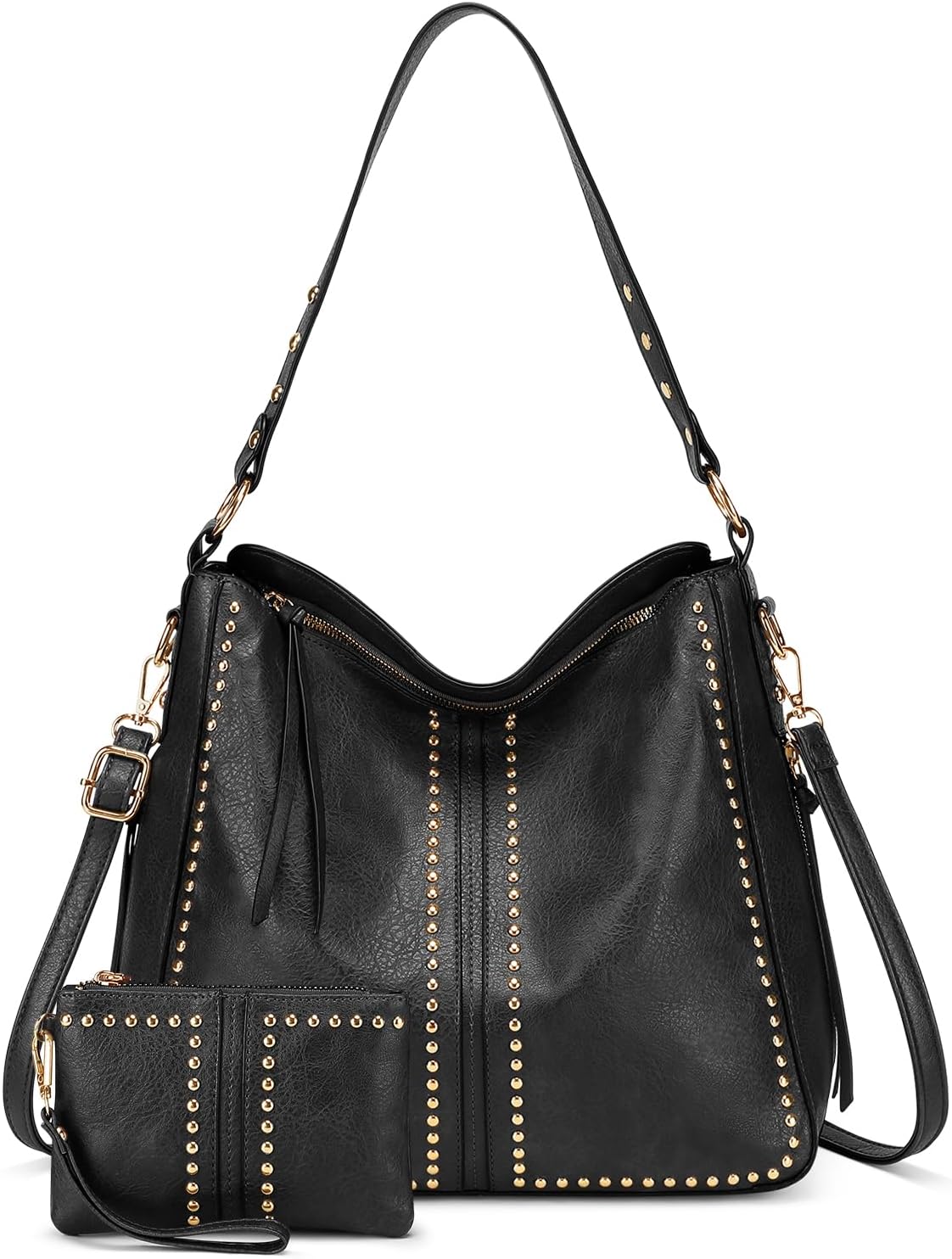 BAIGIO Hobo Bags for Women Handbags Purse and Wallet Set Large Hobo Crossbody Bags Fashion Vegan Leather Tote Bag 2pcs