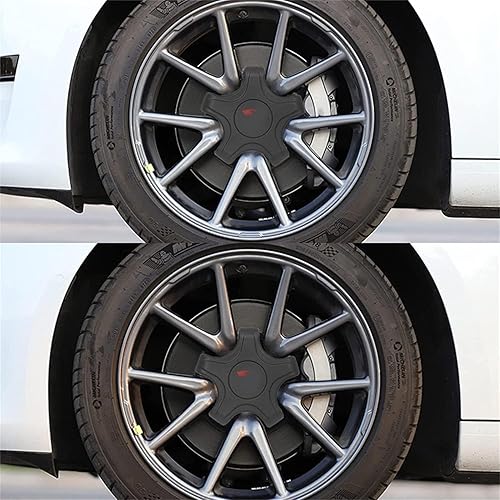 Miniatura 7 de ATAIRSOFT Juego de 4 tapacubos para llantas de Tesla modelo 3 Aero para llantas originales de 18 pulgadas, accesorios modelo 3 (negro mate con