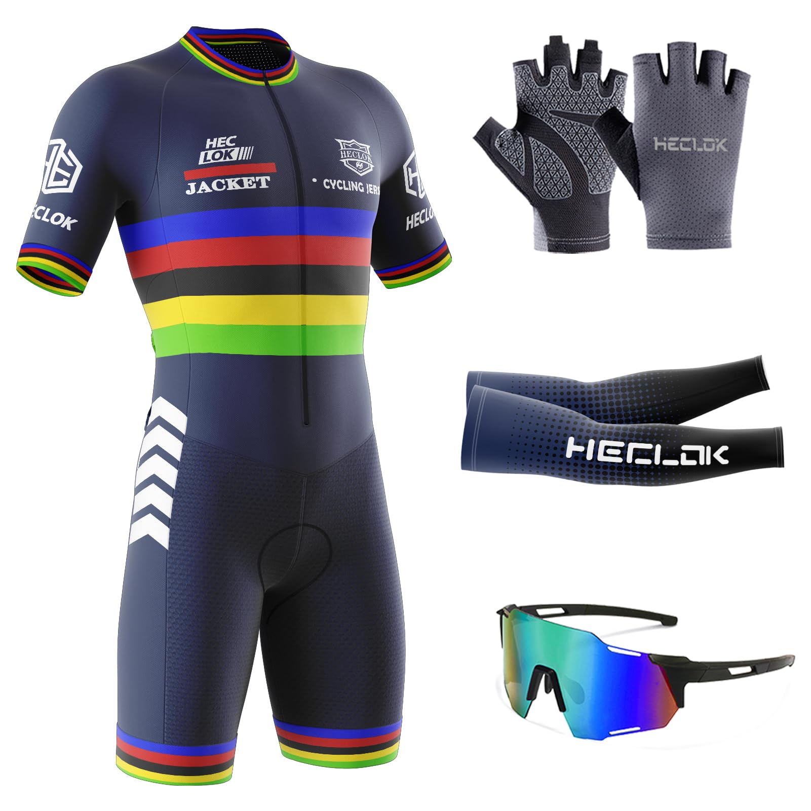Skinsuit Cyclisme Homme Manches Courtes – 9D Gel, 3 Poches