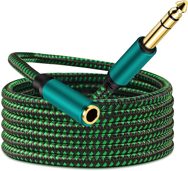 OvagYeng 3.5mm to 6.35mm Cable 2m,6.35mm 1/4" Audio Male to 3.5mm 1/8" Female Stereo Jack Adapter Extension Wire Cord,for Home Audio, Amplifiers, Home Theater Devices, or Mixing Console