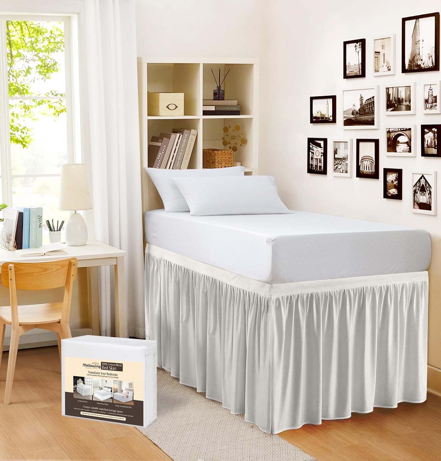 Mellowing Dorm Room Bed Skirt Twin XL College Dorm Bed