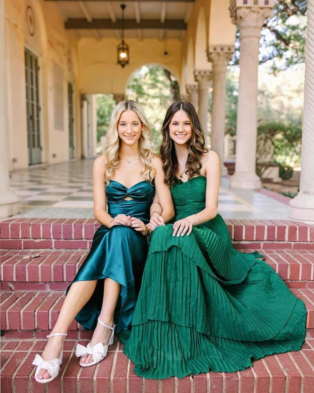 Women's Tiered Ruffle Bridesmaid Dresses Long Chiffon Spaghetti Straps Pleated Formal Prom Evening Party Gowns - Image 6