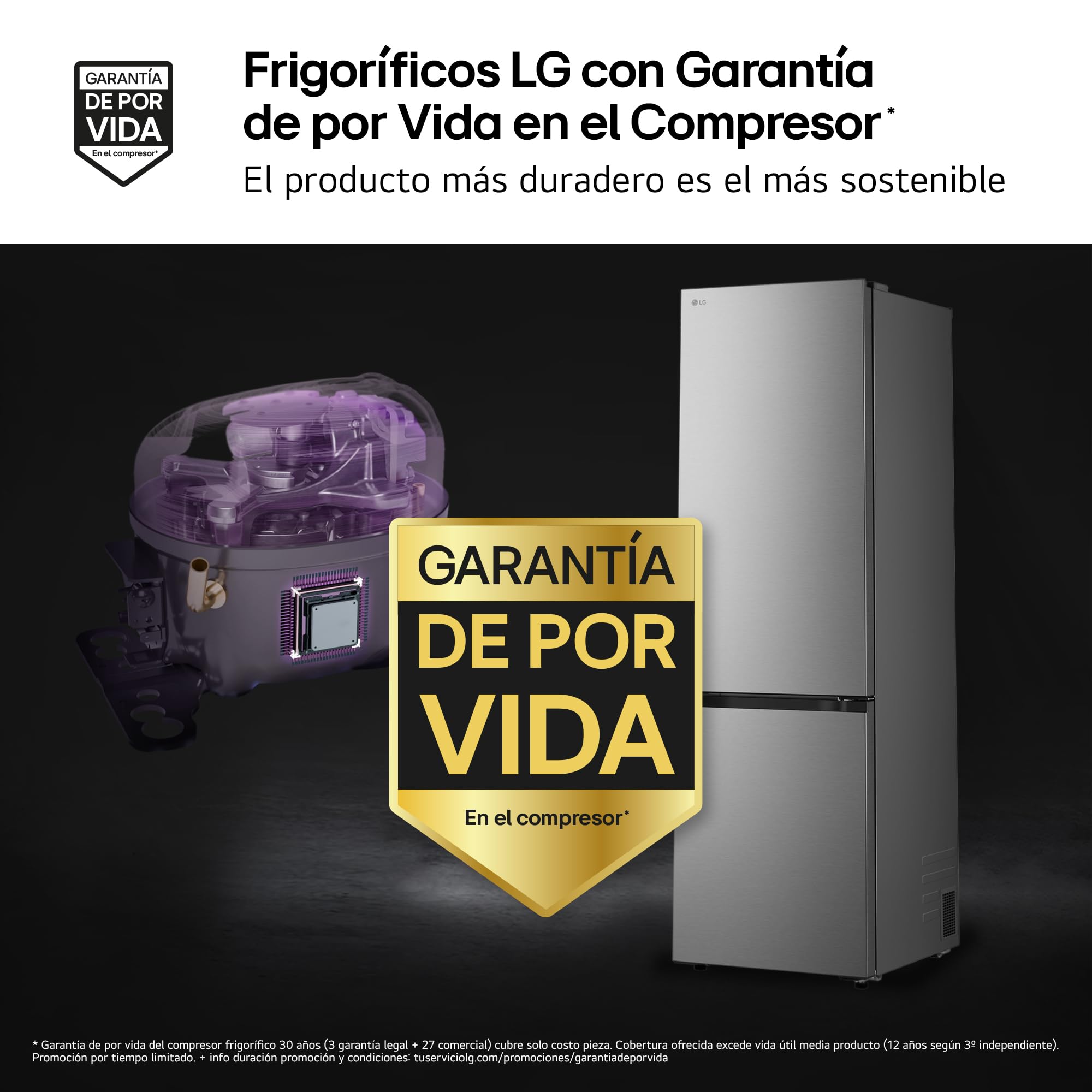LG GBBSJ20DPY- Frigorífico Combi DoorCooling+, 2,03m, Clasificación D, Serie 200, Capacidad 375L, Inox antihuellas — view 4