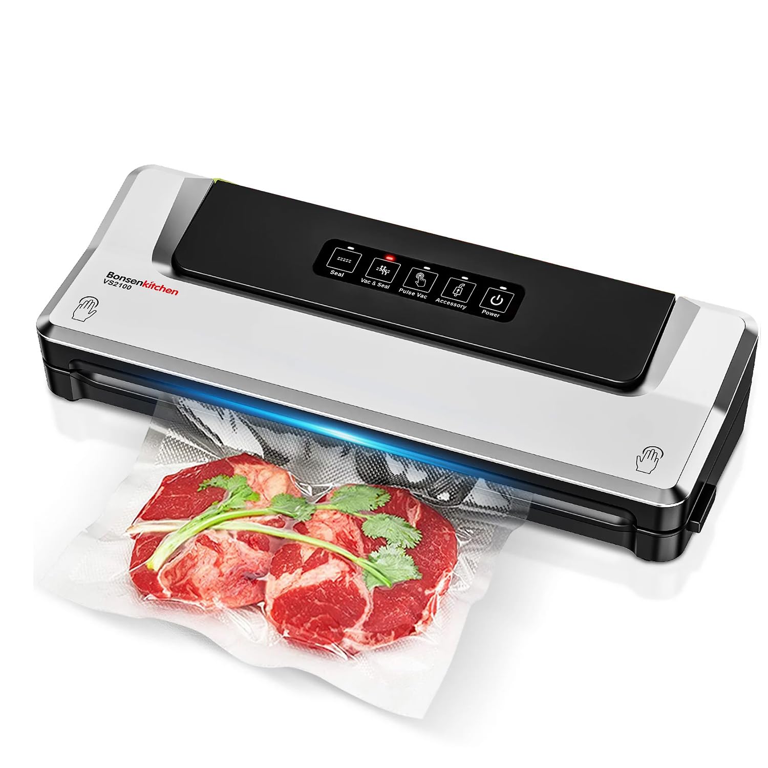 Bonsenkitchen Vacuum Sealer Machine With 5 Bags & 1 Roll - Food Preservation System