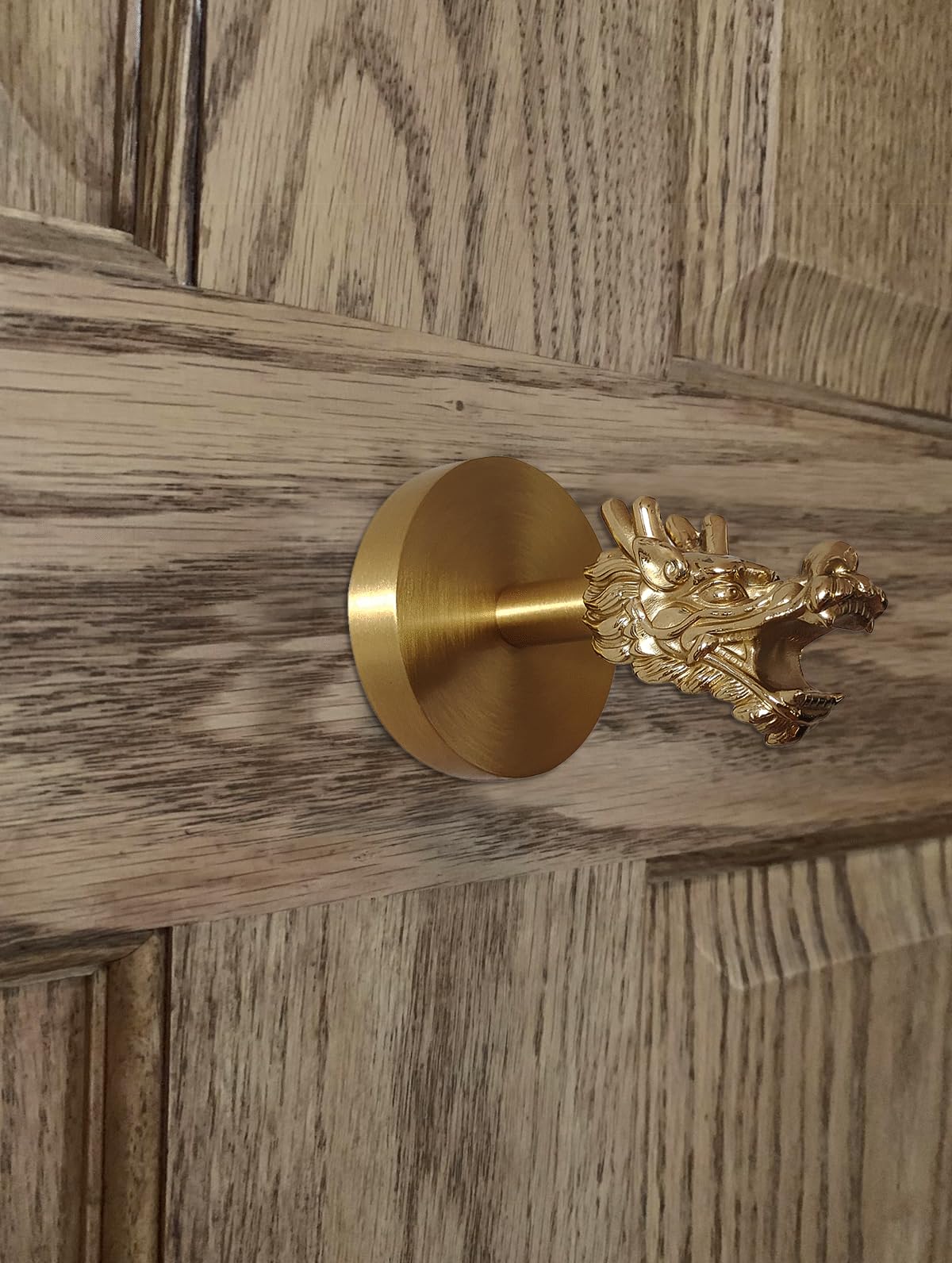 Gancho de latón para baño, gancho de bata dorado cepillado, gancho de pared decorativo de dragón para colgar abrigos, toallas, llaves para baño, cocina, garaje, montado en la pared