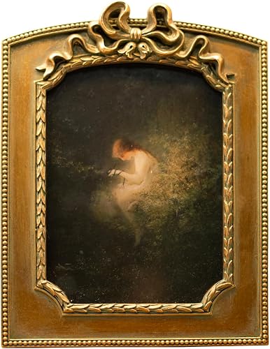 CISOO 5x7 Vintage Bronze Gold Ornate Bow Picture Frame for Wall Decor