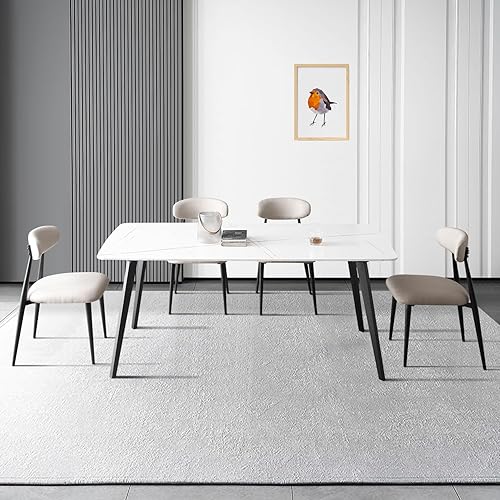 Miniatura 5 de JUSTONE Juego de 4 sillas de comedor, sillas de comedor modernas de mediados de siglo, sillas de comedor de cocina y comedor, silla de comedor