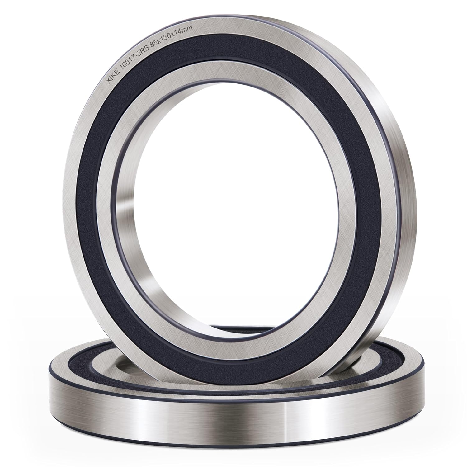 XIKE 2 Pcs 16017-2RS 85x130x14mm Double Seals Deep Groove Ball Bearings.