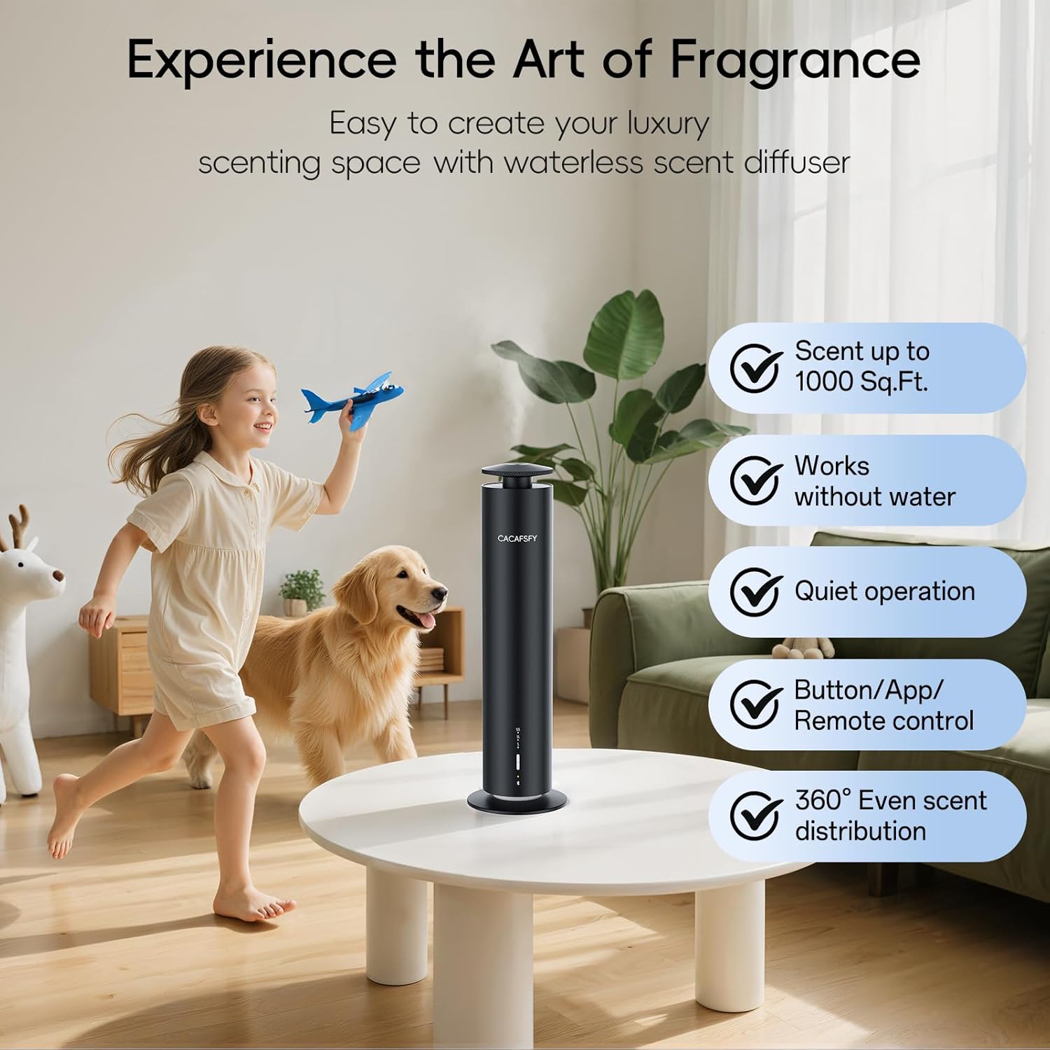 The CACAFSFY Waterless Scent Diffuser Starter Kit -Include 2x120ml Essential Oils,Suitable for Home and Hotel Series Air Diffuser, 1000 Square Inches of Coverage,Remote Control-Hotel Scent Diffuser - Image 2