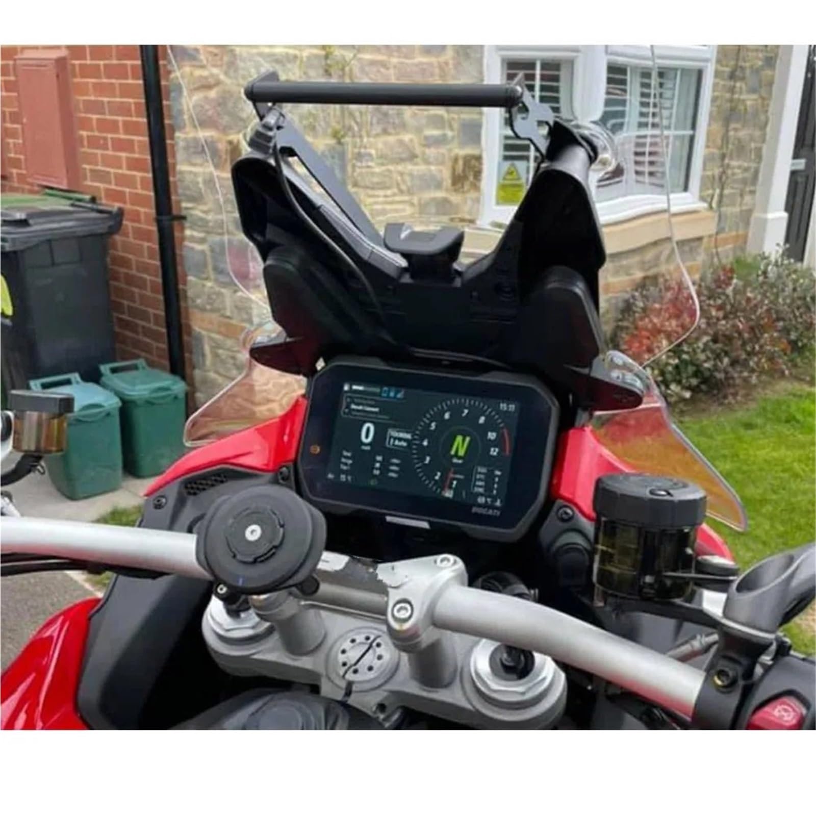 Motocyklowy uchwyt nawigacyjny GPS Do do Ducati MULTISTRADA V4S 2021-2022 Uchwyt Do telefon komórkowy, nawigacja GPS, stojak z ładowaniem bezprzewodowym Uchwyt GPS(12mm LOGO)