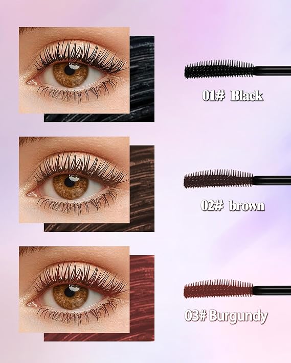 Brown Mascara Volume and Length, Hypoallergenic Waterproof Long Wear Mascara for Mature Older Women 60 Plus with Dual-Sided Brush, No Clumps Lengthening Volumizing Tube Mascara for Sensitive Eyes-02