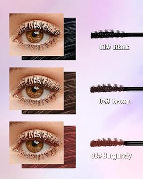 Brown Mascara Volume and Length, Hypoallergenic Waterproof Long Wear Mascara for Mature Older Women 60 Plus with Dual-Sided Brush, No Clumps Lengthening Volumizing Tube Mascara for Sensitive Eyes-02