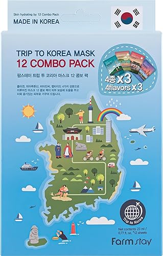 FARMSTAY Trip To Korea Facial Mask Sheet 12 Combo Pack