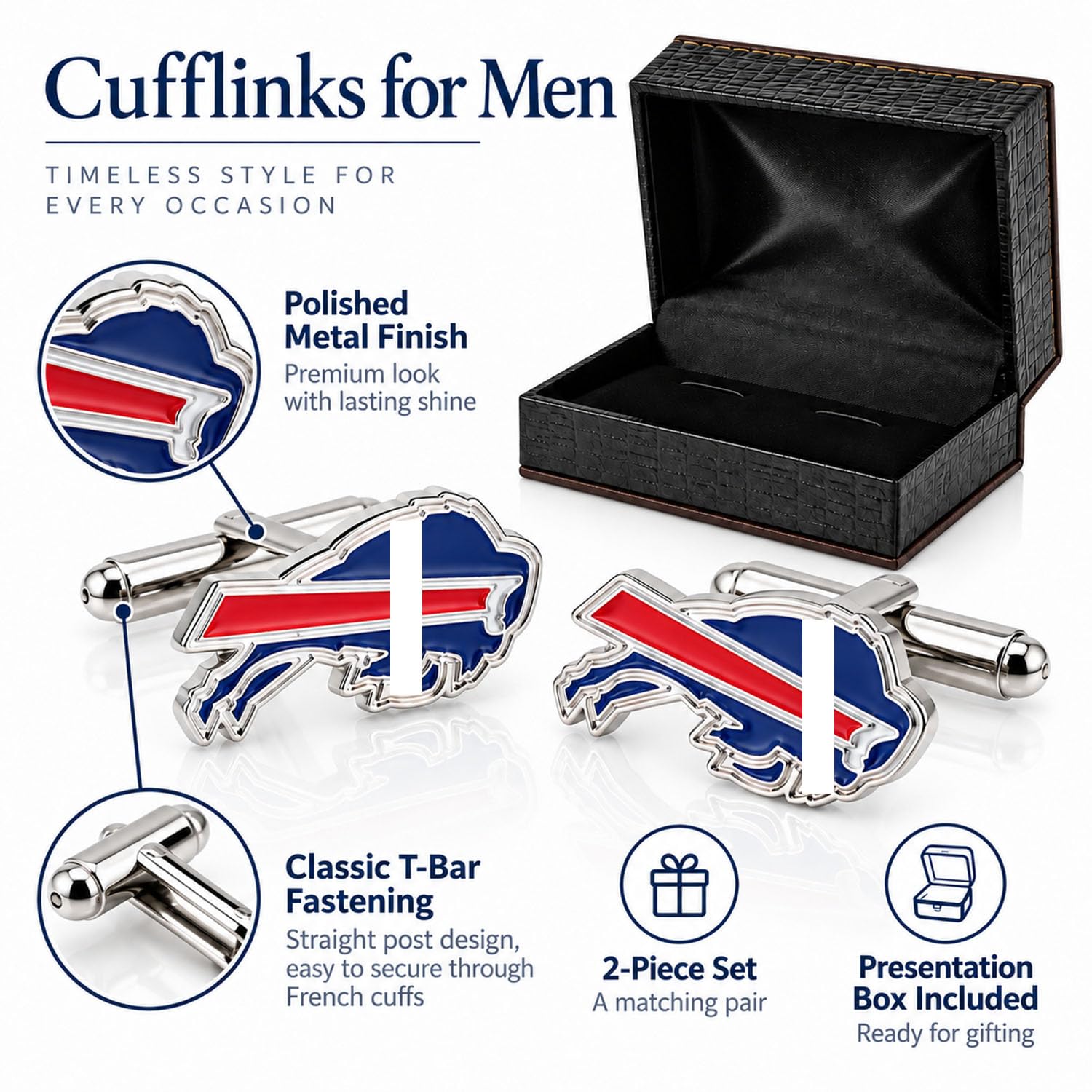 Gemelos Buffalo en Estuche, Regalo para Fans del Fútbol Americano
