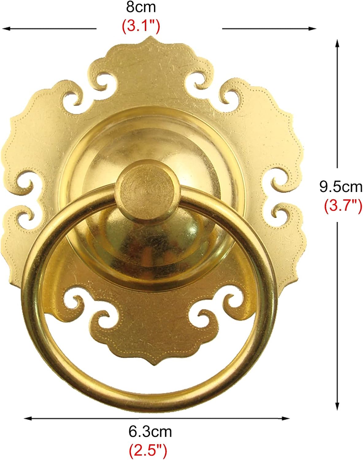 Door Knocker for Front Door Decor Modern Floral Brass Door Knocker,Small Pull Gate Handle for Home/Your Garden/Wooden Fence/Farmhouse/Furniture/Barn Door ( Color : Brass , Size : Diameter 8cm/3.1" )
