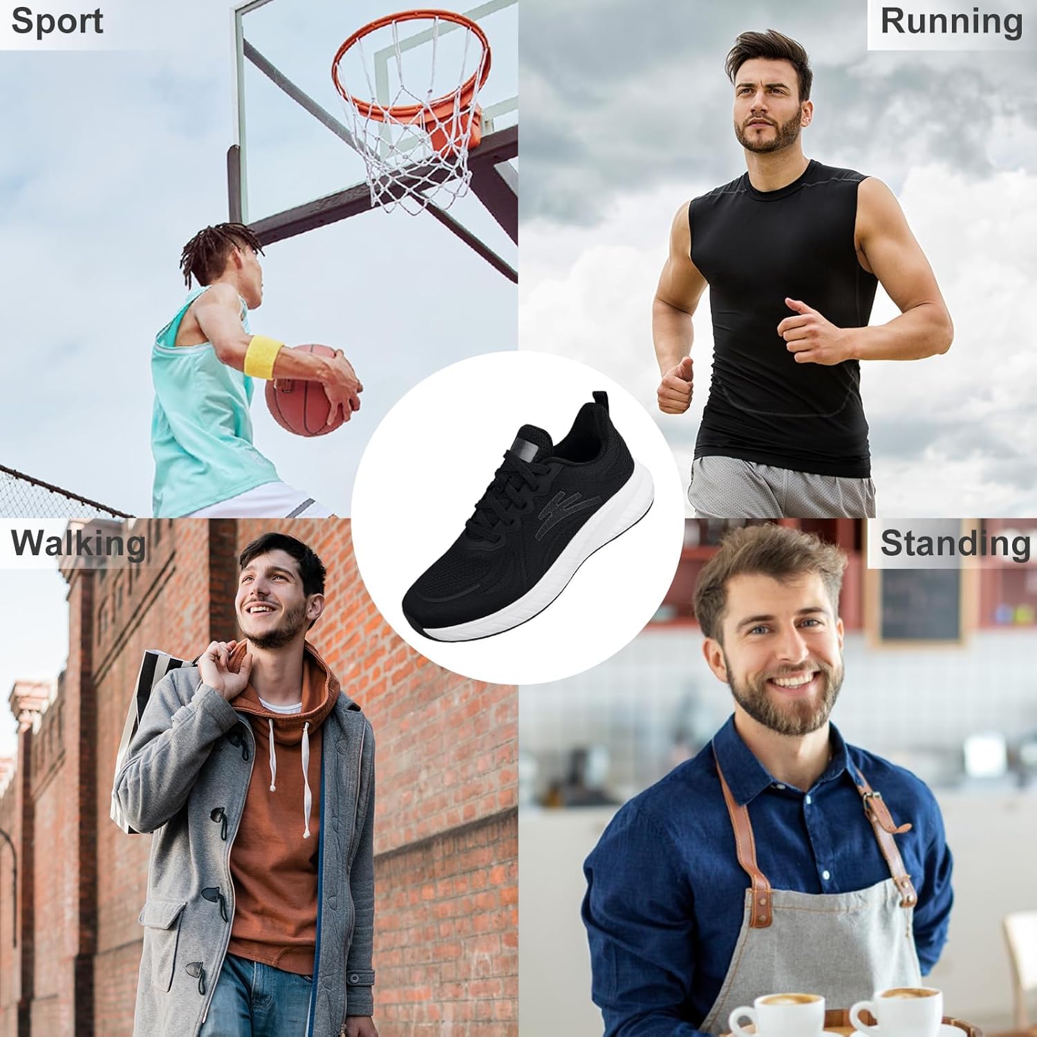 Breathable Running Shoes for Men Anti-Slip Mens Athletic Shoes Lightweight Mens Walking Sneakers for Gym Jogging Sports and Workout