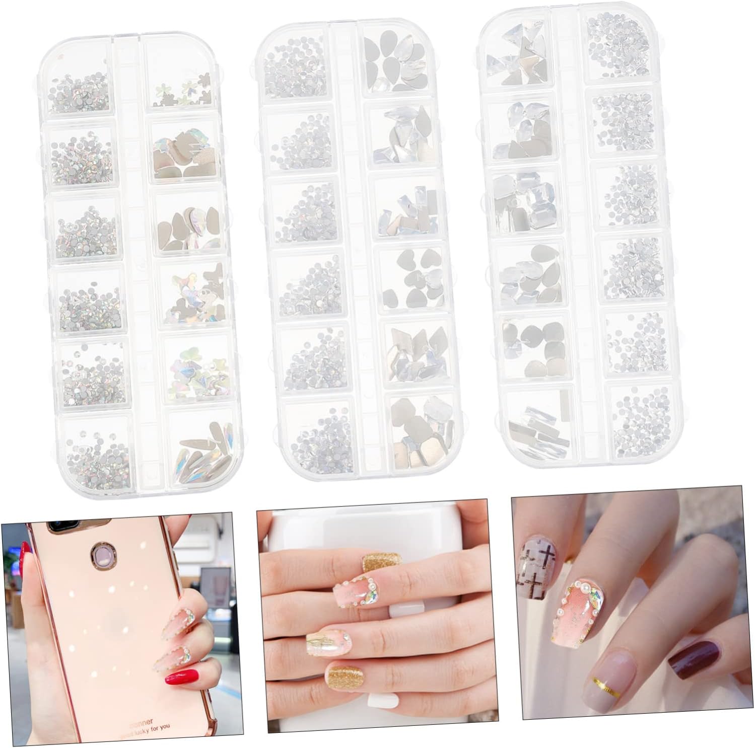 Flatback Nail Rhinestones Charms Nail Art Accessories for Scrapbooking and Cell Phone Embellishments