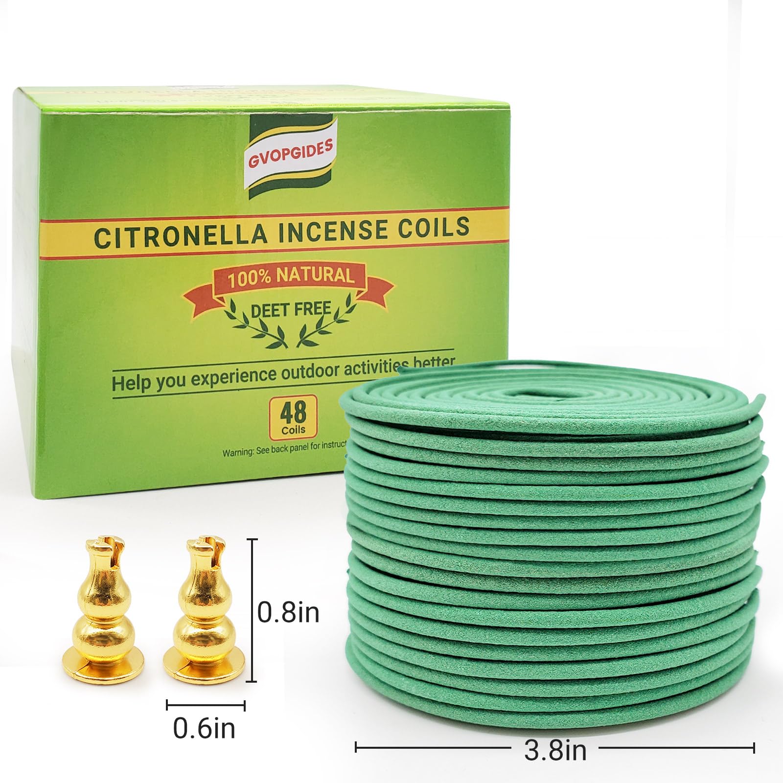 Citronella incense coils, Made from natural plants, Suitable for Outdoor Living room, Terrace use (48 coils and coil holders) - Image 3