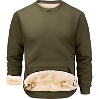 Peakwell Uomo Felpe Foderate Caldo Maglione Invernale Pullover Sweatshirt Termico in Pile con Tasca