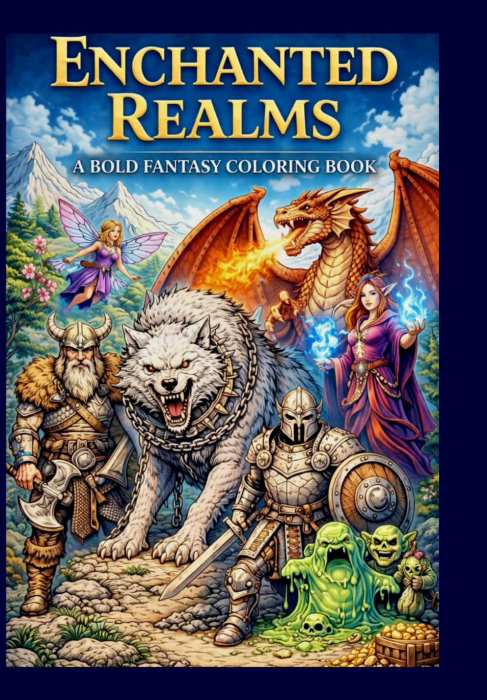 Enchanted Realms: A Bold Fantasy Coloring Book